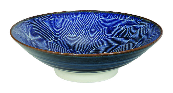 Bol Bleu Foncé / Blanc - Seigaiha - 24,5 x 7,5 cm 1400 ml