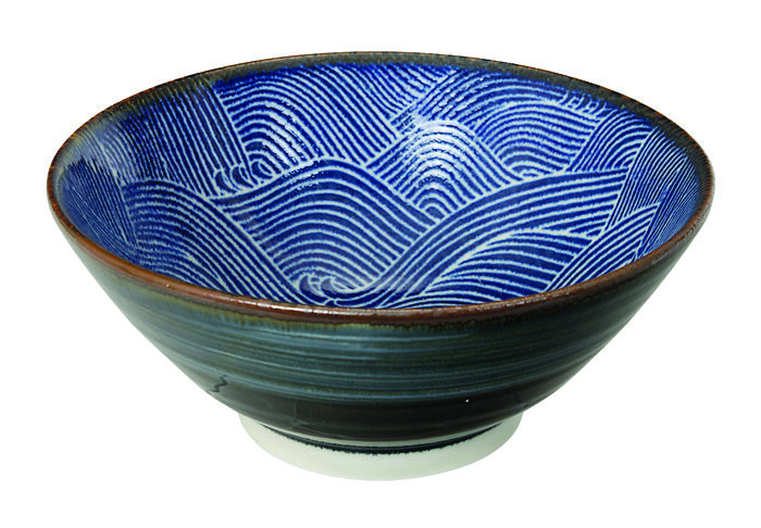 Bol Bleu Foncé / Blanc - Seigaiha - 17,5 x 7,5 cm 800 ml