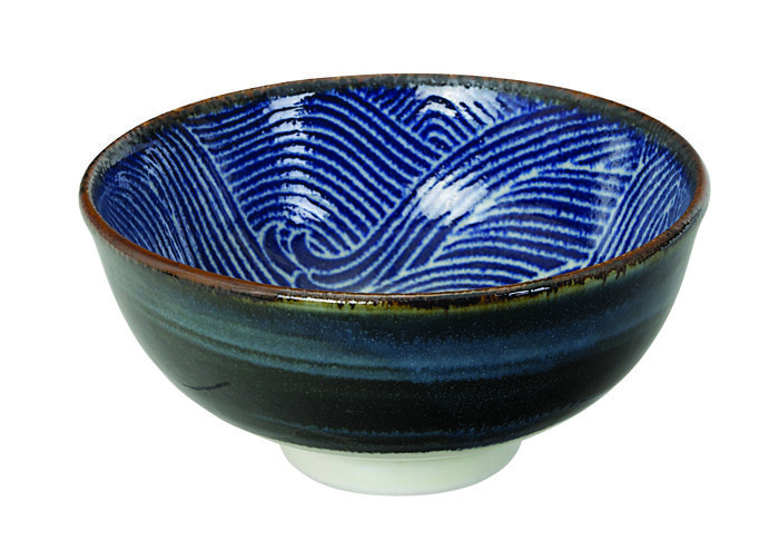 Bol Bleu Foncé / Blanc - Seigaiha - 11,8 x 5,5 cm 300ml
