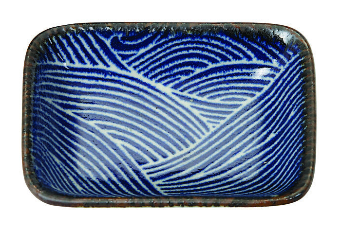 Bol Bleu Foncé / Blanc - Seigaiha - 9,5 x 7 x 2,3 cm