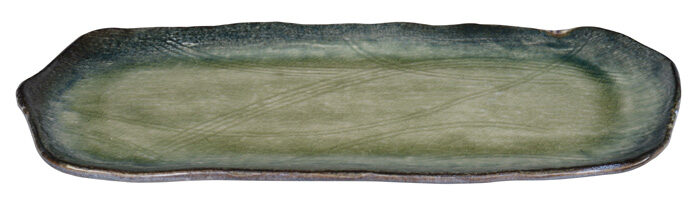 Assiette rectangulaire verte - Yamasaku - 35,5x16cm