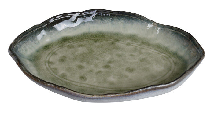 Assiette verte - Yamasaku - 26 x 18,5 x 3,5 cm