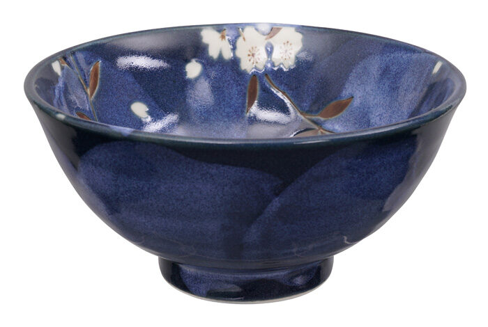 Bol Bleu / Blanc avec Cerise Figure - Blue Sakura - 16 x 8 cm 600 ml
