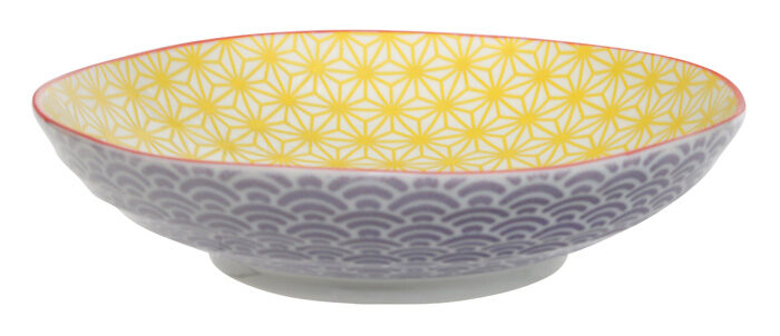 Assiette jaune / mauve - Star Wave - 21 x 5,2 cm