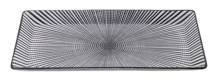 Assiette Rectangulaire Noir / Blanc - Sendan Tokusa - 23 x 11,5 cm