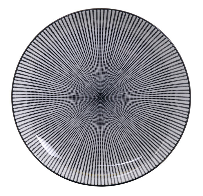 Assiette noire / Blanc - Sendan Tokusa - 21,5 x 3 cm