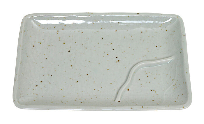 Assiette grise - grande assiette - 17,5 x 11,5 cm