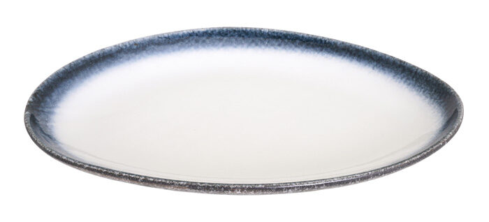 Assiette grise / Blanc - Tajimi - 34 x 24 x 4 cm