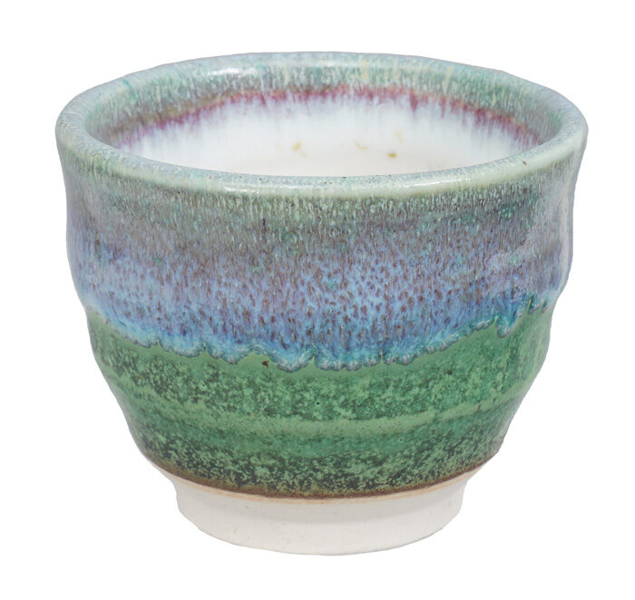 Tasse verte faite main - 8,5 x 6,9 cm