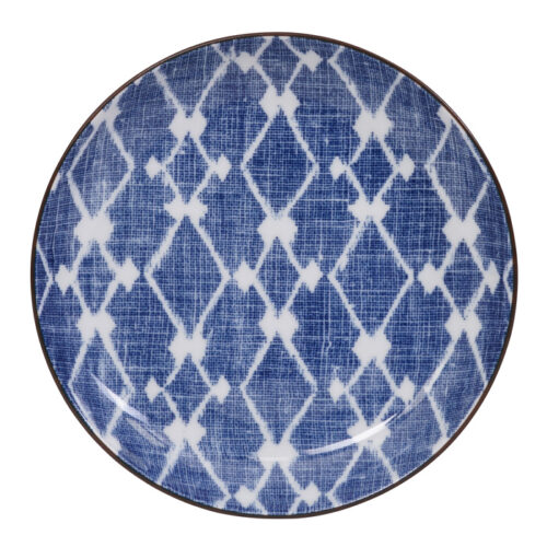 Tokyo Design Studio - Shibori - Blauw/Wit Bord - 15.5 x 2.5cm