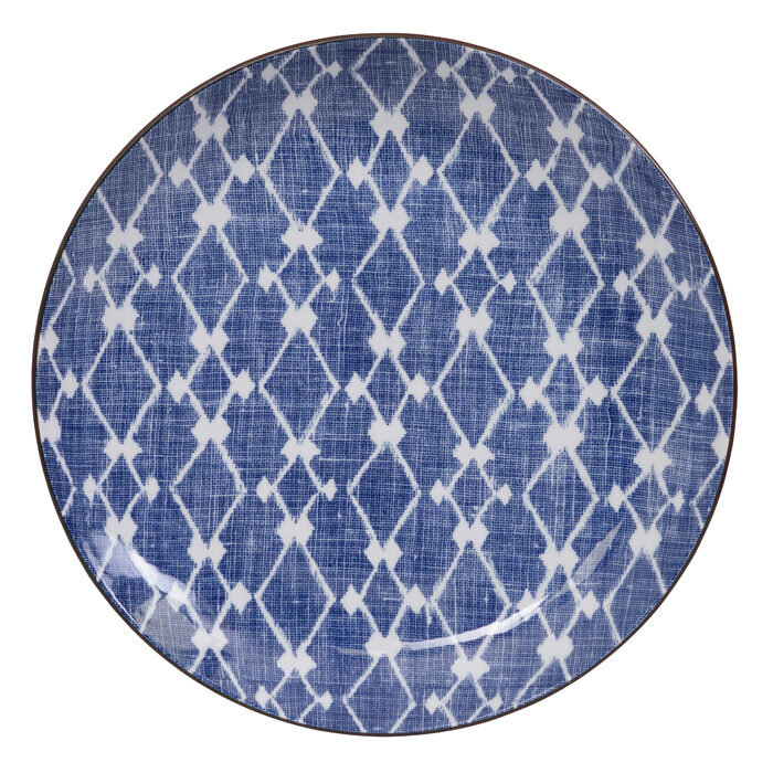 Tokyo Design Studio - Shibori - Blauw/Wit Dinerbord - 31 x 4cm