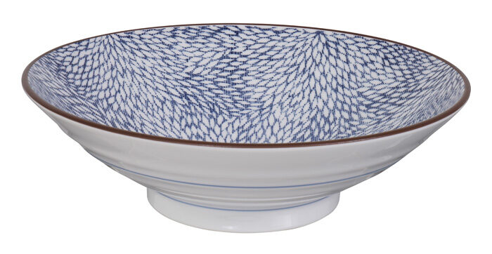 Tokyo Design Studio - Kiku - Blauw/Witte Kom - 24.5 x 7.5cm 1400ml