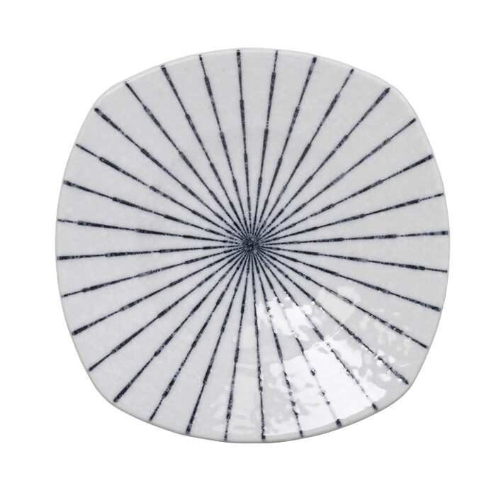 Assiette Carrée Bleu / Blanc - Tokusa Blanc - 18 x 3.5 cm