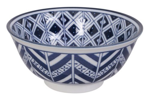 Tokyo Design Studio - Mixed Bowls - Blauw/Witte Kom - 14.8 x 7cm 500ml