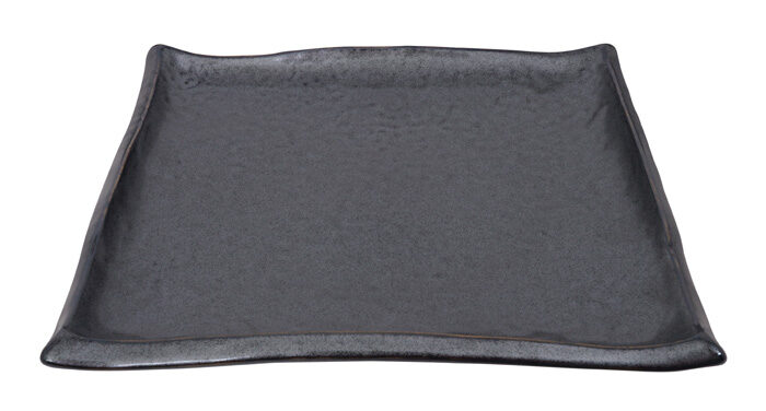 Assiette carrée noire mate - Tetsu Kessho Mat - 22,7 x 22,7 cm