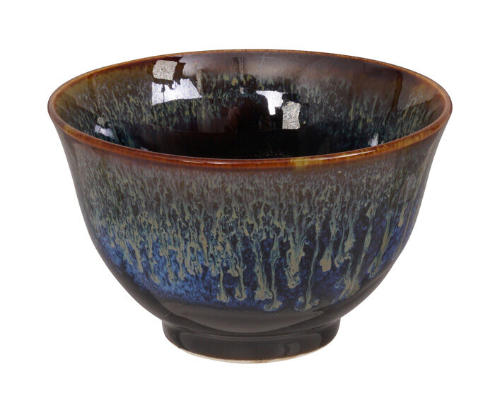Tasse à thé à la main noire / Bleu - 9 x 5,4 cm