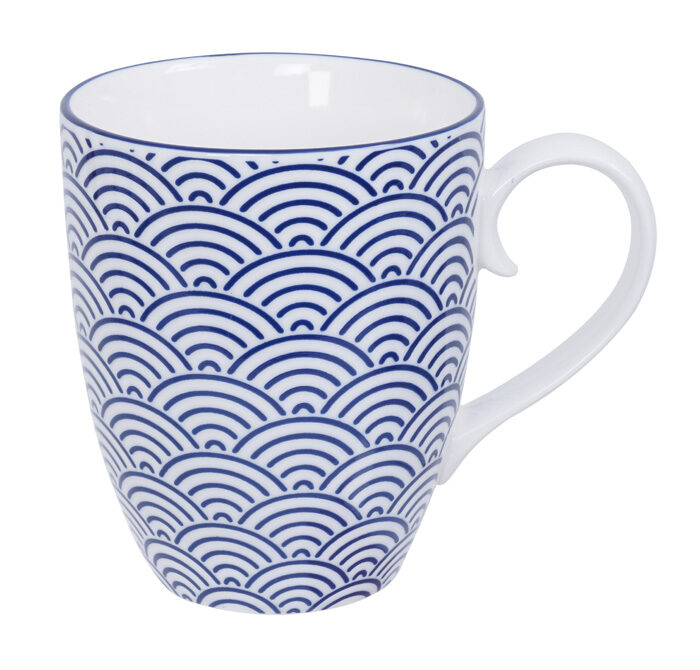Tasse Bleu / Blanc Waves - Bleu Nippon - 8,5 x 10,2 cm 380 ml