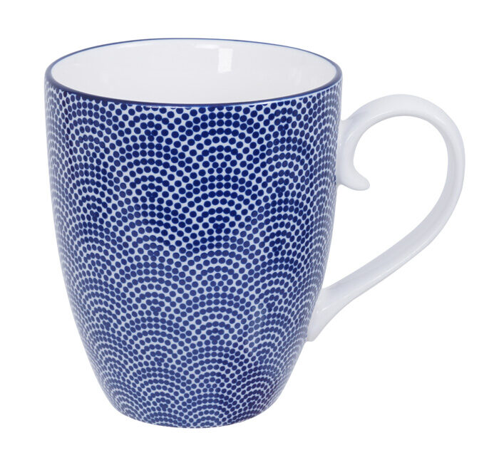 Tasse Bleu / Blanc à Pois - Nippon Bleu - 8,5 x 10,2 cm 380 ml