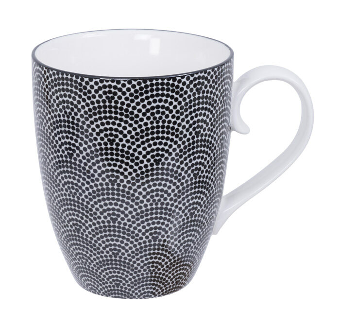 Coupe noire / Blanc Raindrop - Nippon Noir - 8,5 x 10,2 cm 380 ml