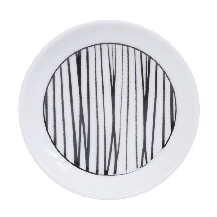 Dessous de verre tasse de thé noir / blanc - Nippon Noir - 9 x 1,5 cm