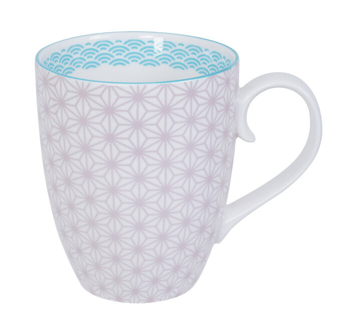 Tasse Violet / Blanc - Star Wave - 8,5 x 10,2 cm 380 ml