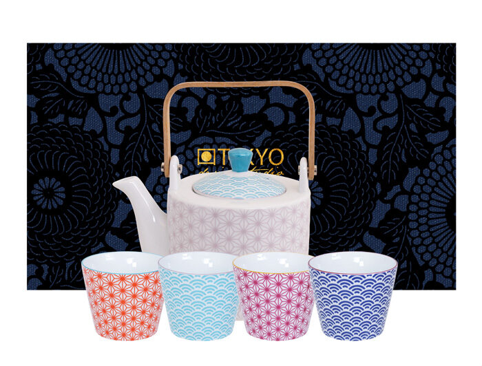 Service à thé coloré - Star Wave - Ensemble de 5 pièces - 800 ml