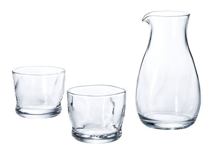 Glass Sakeset - Ensemble de 3 pièces - 7,7 x 5 x 12,9 cm 290 ml et 100 ml