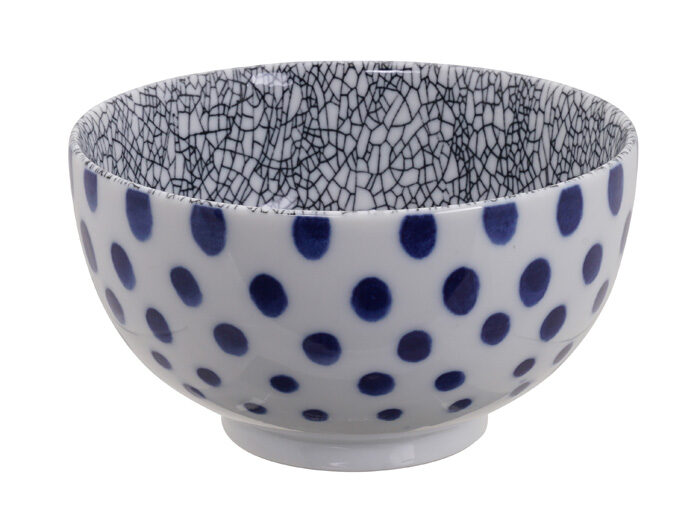 Bol Bleu / Blanc - Bols Mixtes - 13,2 x 7,4 cm 500 ml