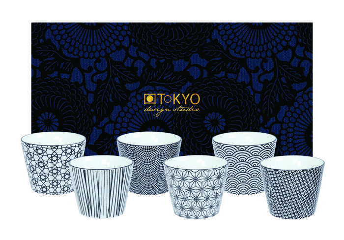 Ensemble de tasse noir / blanc - Nippon Noir - 8,3 x 6,5 cm 180 ml