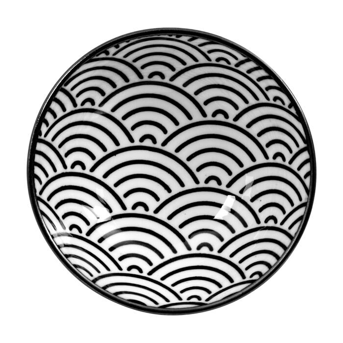 Vagues de plaques noires / Blancs - Nippon Noir - 9,5 x 3 cm
