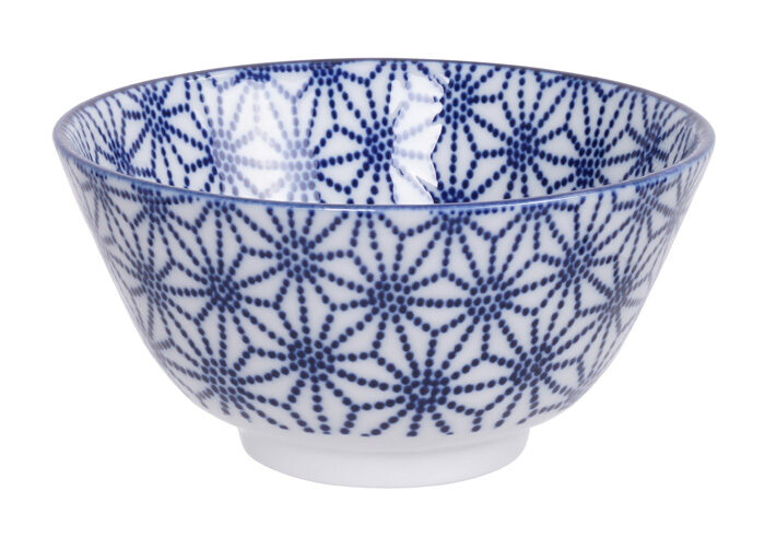 Bol Bleu / Blanc Gouttes De Pluie - Bleu Nippon - 12 x 6,4 cm 300 ml
