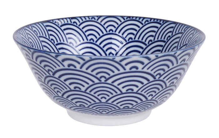 Bol Bleu / Blanc Waves - Bleu Nippon - 15,2 x 6,7 cm 500 ml