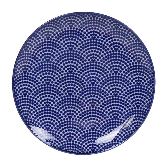 Assiette à pois bleu / blanc - Bleu Nippon - 16 x 2 cm
