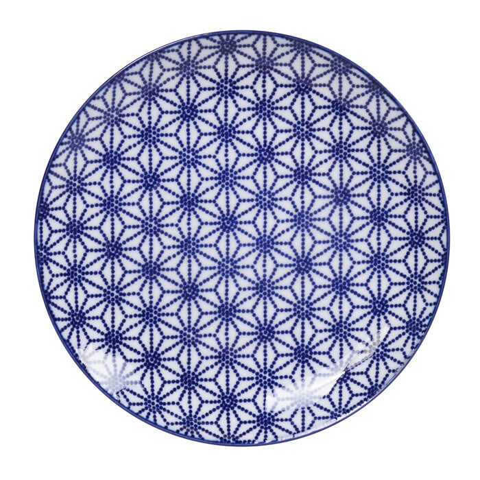 Étoile Assiette Bleu / Blanc - Bleu Nippon - 20,6 x 2,2 cm