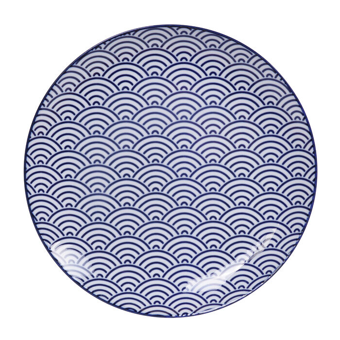 Assiette Bleu / Blanc - Bleu Nippon - 25,7 x 3 cm