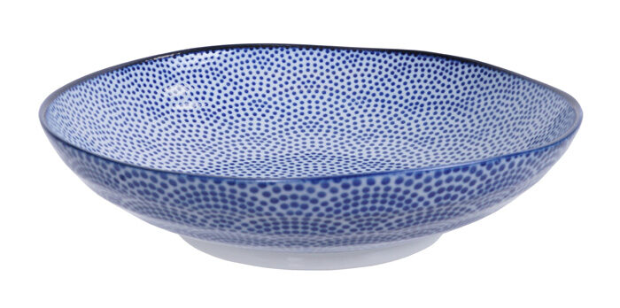 Assiette à pois bleu / blanc - Bleu Nippon - 21 x 5,2 cm