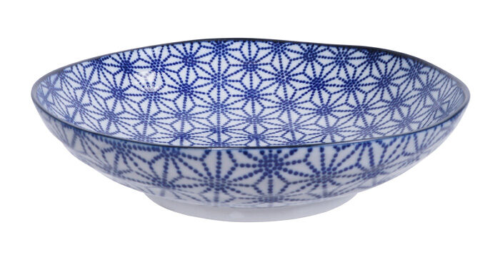 Étoile à assiettes bleu / blanc - Bleu Nippon - 21 x 5,2 cm