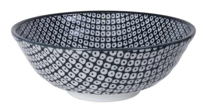 Goutte de pluie bol noir / blanc - Nippon Noir - 21 x 7,8 cm 1100 ml