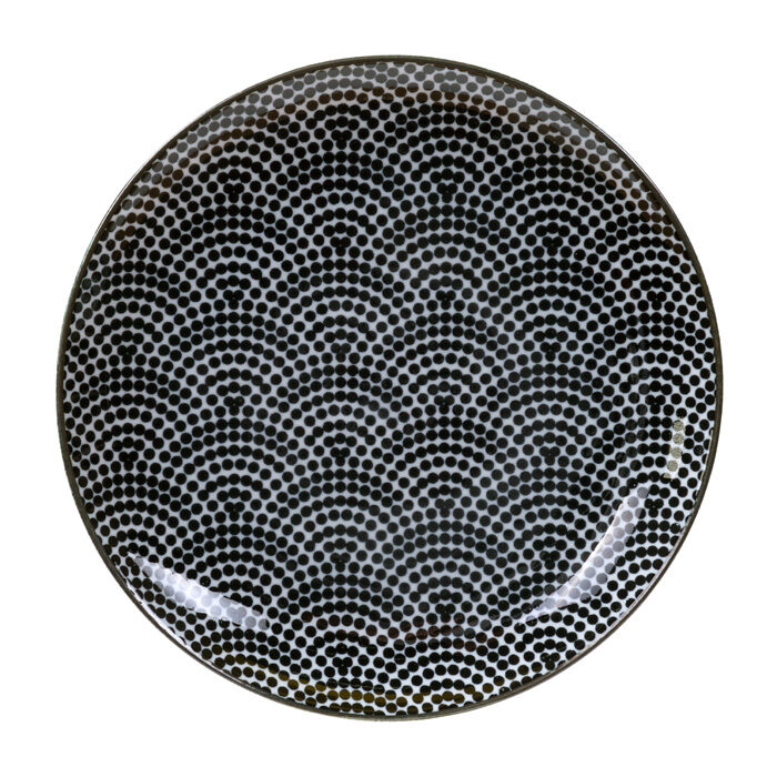 Plaque à pois noir / blanc - Noir Nippon - 16 x 2 cm