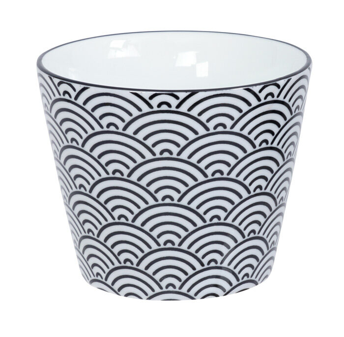 Tasse Espresso Waves Noir / Blanc - Nippon Noir - 8,3 x 6,5 cm 180 ml