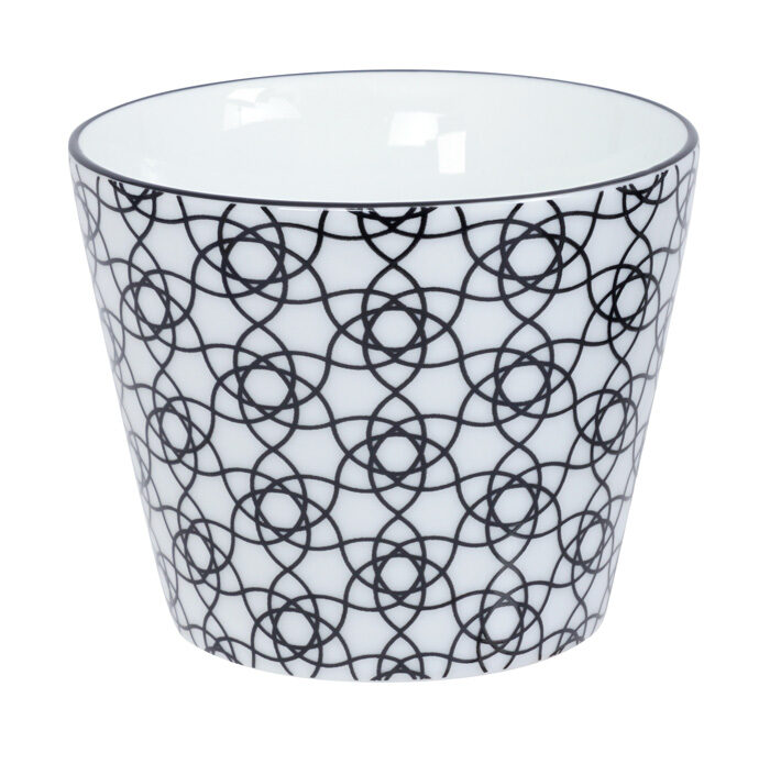 Tasse Espresso Rayée Noir / Blanc - Nippon Noir - 8,3 x 6,5 cm 180 m