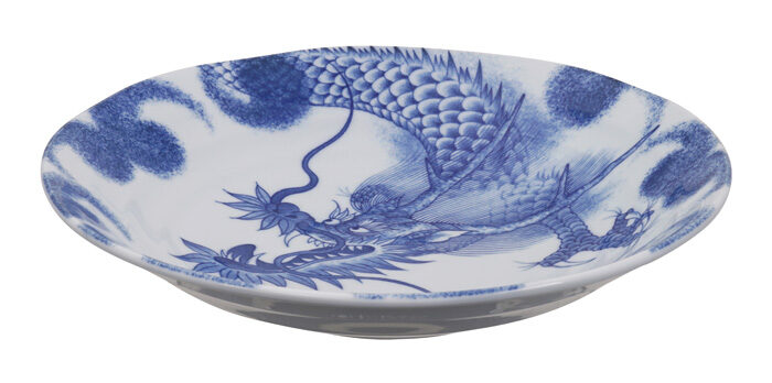 Assiette Bleu - Dragon - 25,3 x 5,2 cm