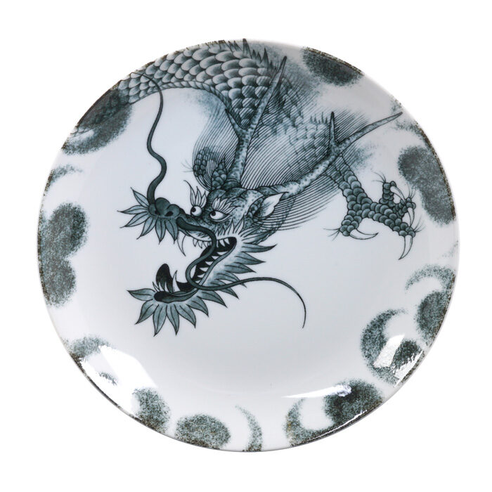 Assiette noire - Dragon - 25.3 cm