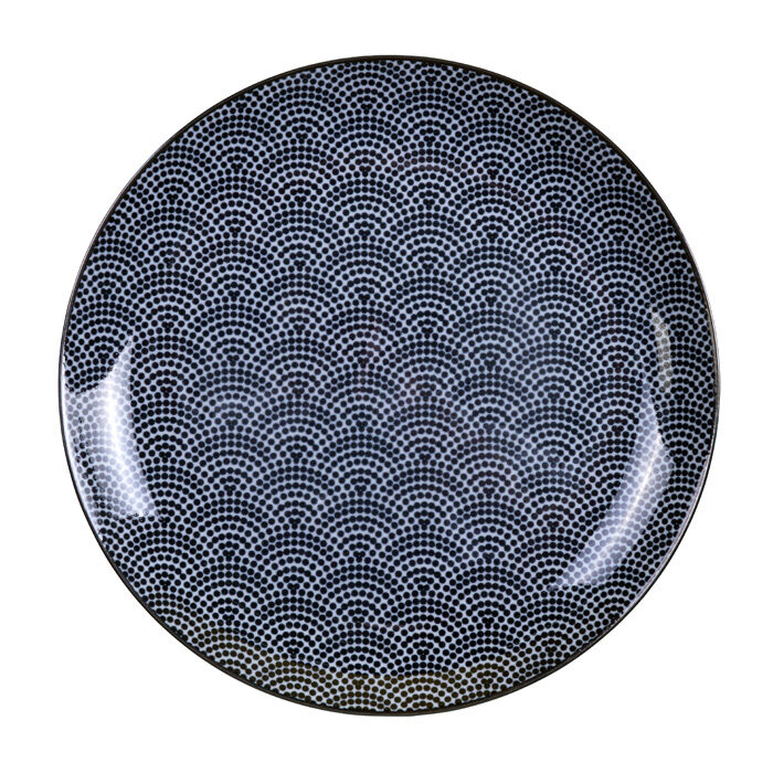Plaque à pois noir / blanc - Noir Nippon - 25,7 x 3 cm