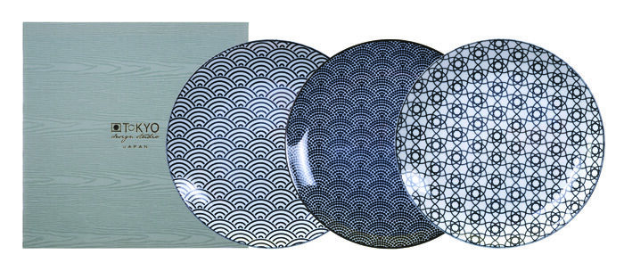 Ensemble de plaques noir / blanc - Nippon Noir - Ensemble de 3 pièces - 25 x 3 cm