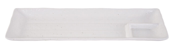 Plat de service carré blanc - grande assiette - 33,2 x 10,5 cm