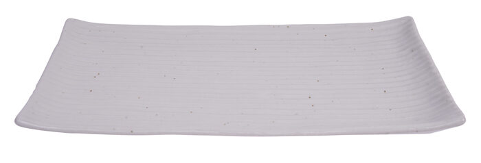 Assiette de service rectangulaire Blanc - Grandes assiettes - 23,8 x 15 cm