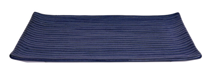 Assiette de service rectangulaire Bleu - Grandes assiettes - 23,8 x 15 cm