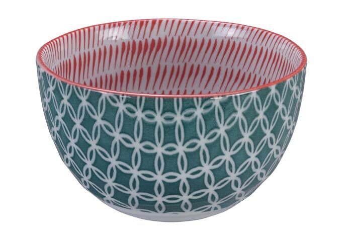 Bol Vert / Rouge - Bols Mixtes - 15 x 8,5 cm 750 ml