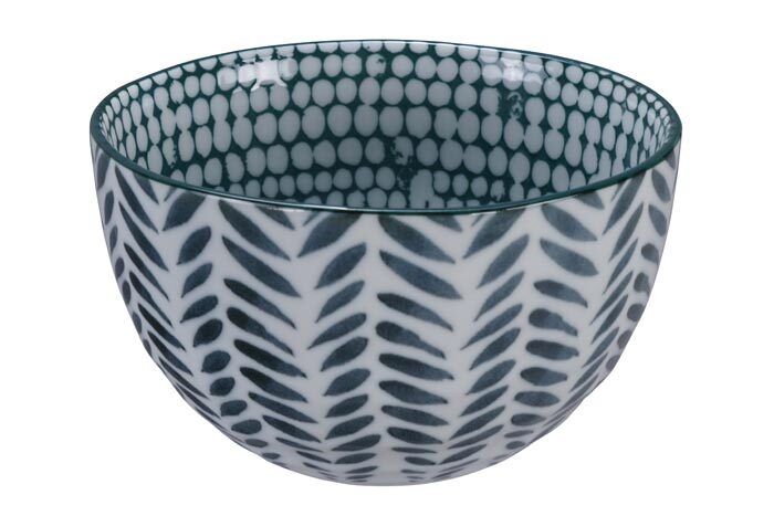 Tokyo Design Studio - Mixed Bowls - Groen/Witte Kom - 15 x 8,5cm 750ml